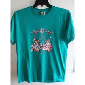 Friends,  "God's Blessings" T-shirt L Green Women Short Sleeves Rabbits‎